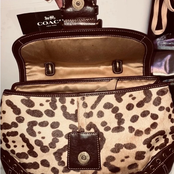 Coach Soho Suede/Real Calf Hair/Leather Whipstitch Satchel w/bow RARE- Large - Picture 7 of 11